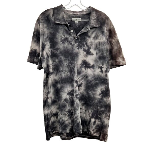 BP. Men's Tie Dye Polo Shirt Gray/White Size Large - Picture 1 of 9